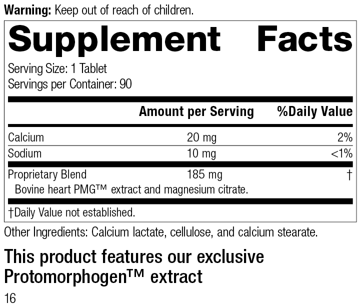 Cardiotrophin PMG®, 90 Tablets Cardiotrophin PMG®, 90 Tablets, Rev 15 Supplement Facts