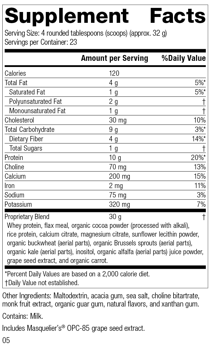 SP Complete® Chocolate, 26 oz (737 g) SP Complete® Chocolate, 26 Ounces, Rev 05 Supplement Facts