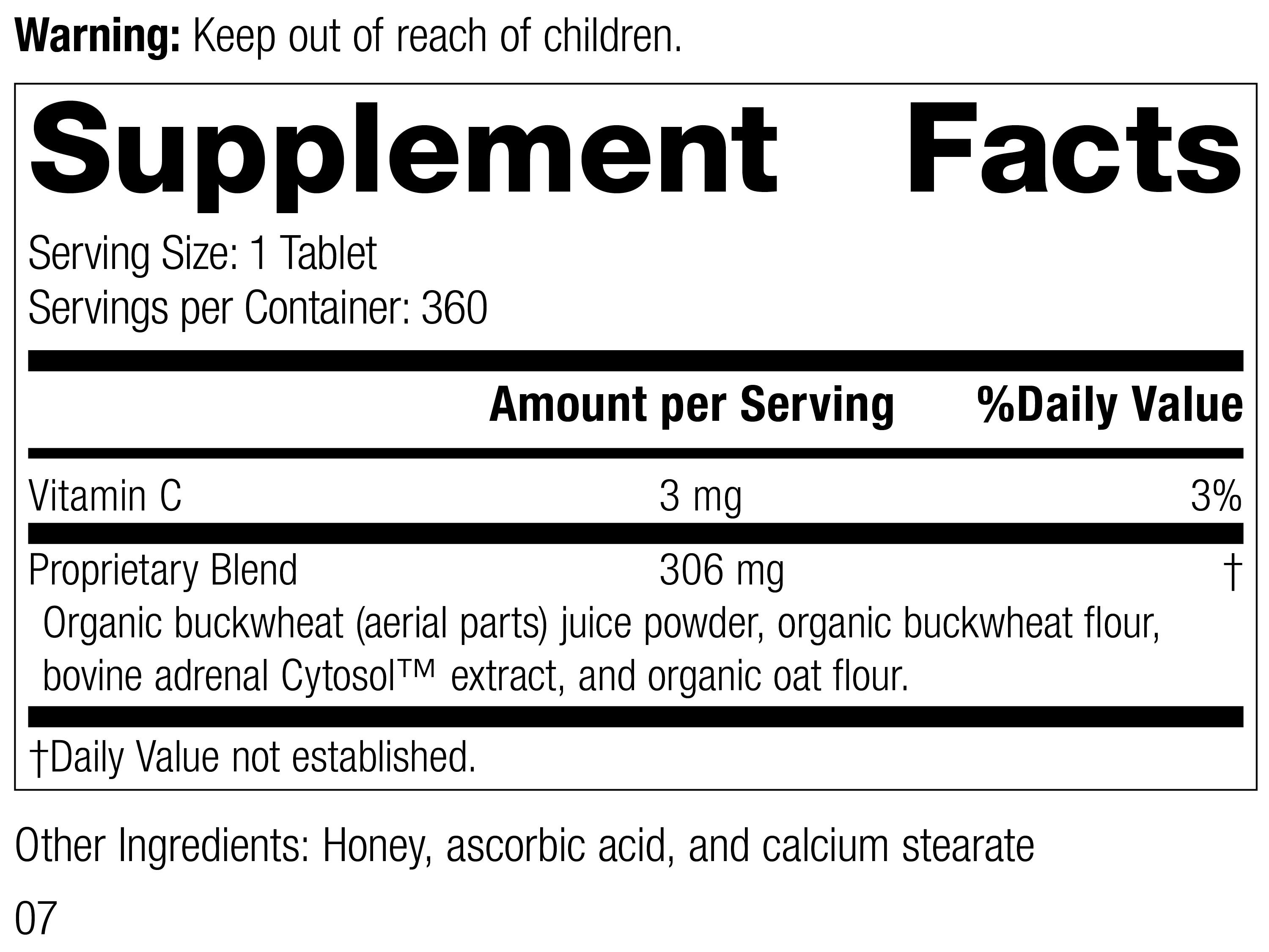 Cyruta® Plus, 360 Tablets Cyruta® Plus, 360 Tablets, Rev 05 Supplement Facts