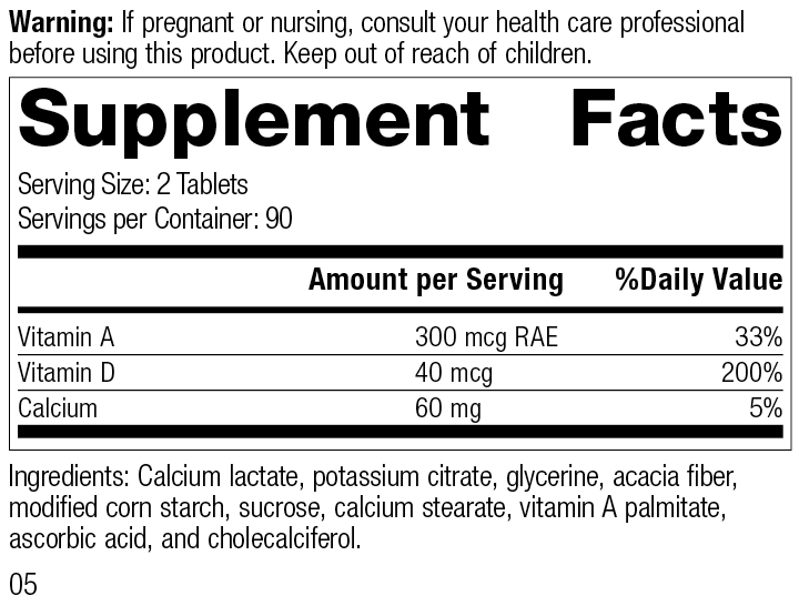 Cataplex® D, 180 Tablets Cataplex® D, 180 Tablets, Rev 03 Supplement Facts