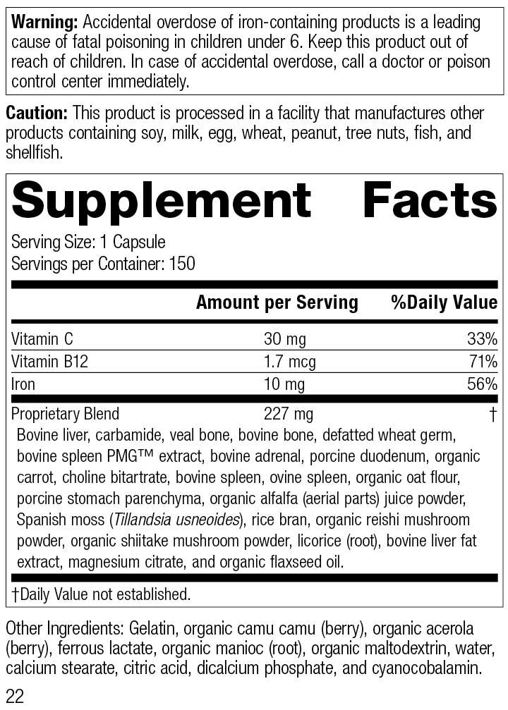 Ferrofood®, 150 Capsules Ferrofood®, 150 Capsules, Rev 21 Supplement Facts