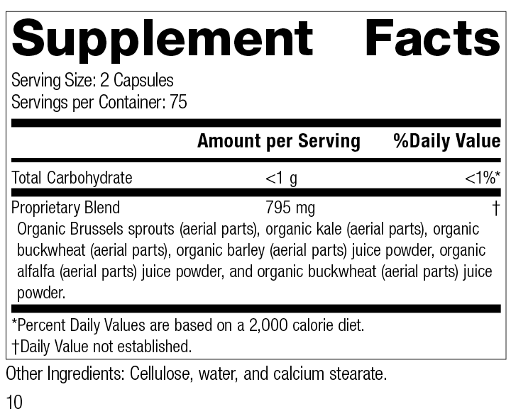 SP Green Food®, 150 Capsules SP Green Food®, 150 Capsules, Rev 10 Supplement Facts