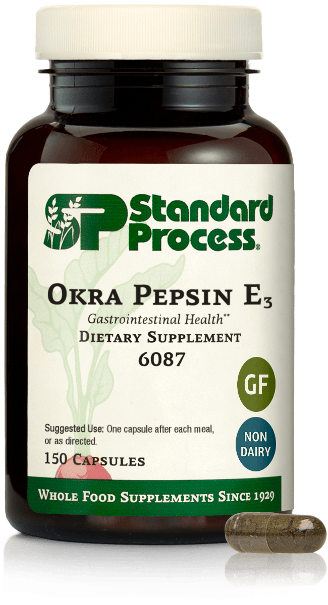 Okra Pepsin E3, 150 Capsules Okra Pepsin E3, 150 Capsules