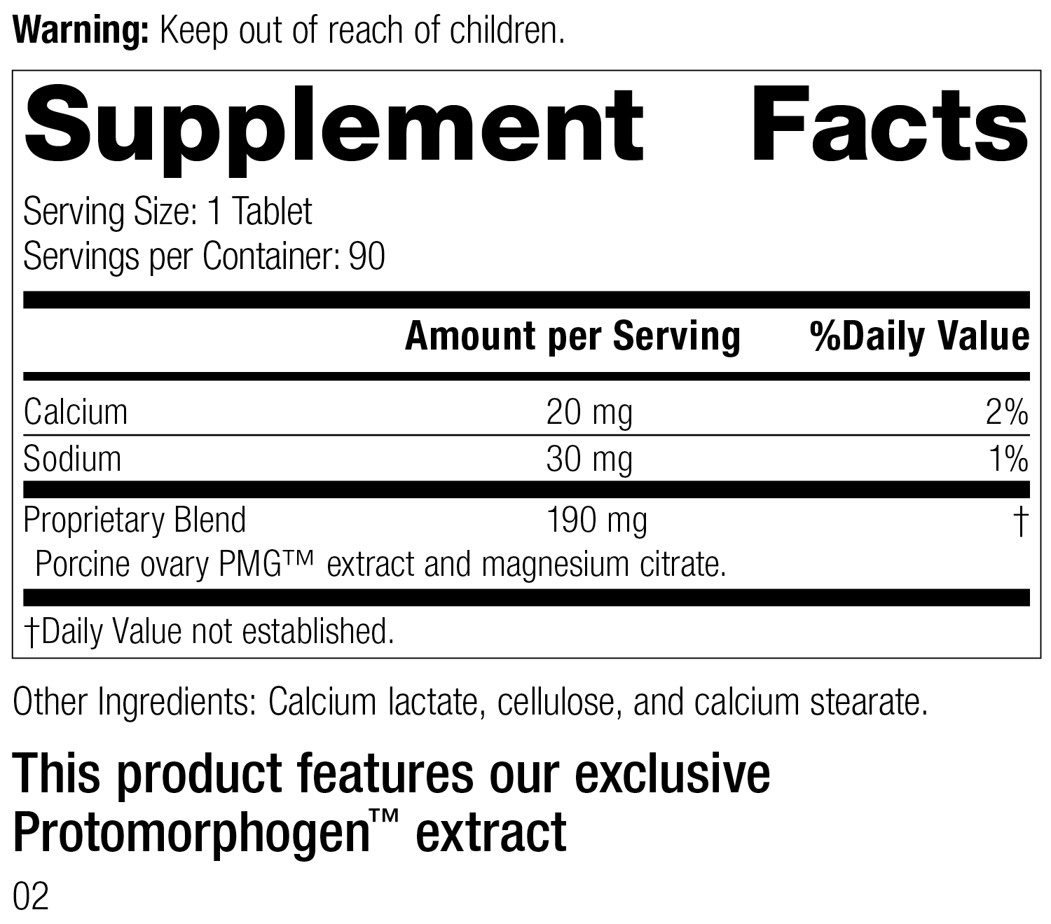 Ovatrophin P PMG™, 90 Tablets Ovatrophin P PMG®, 90 Tablets, Rev 01 Supplement Image