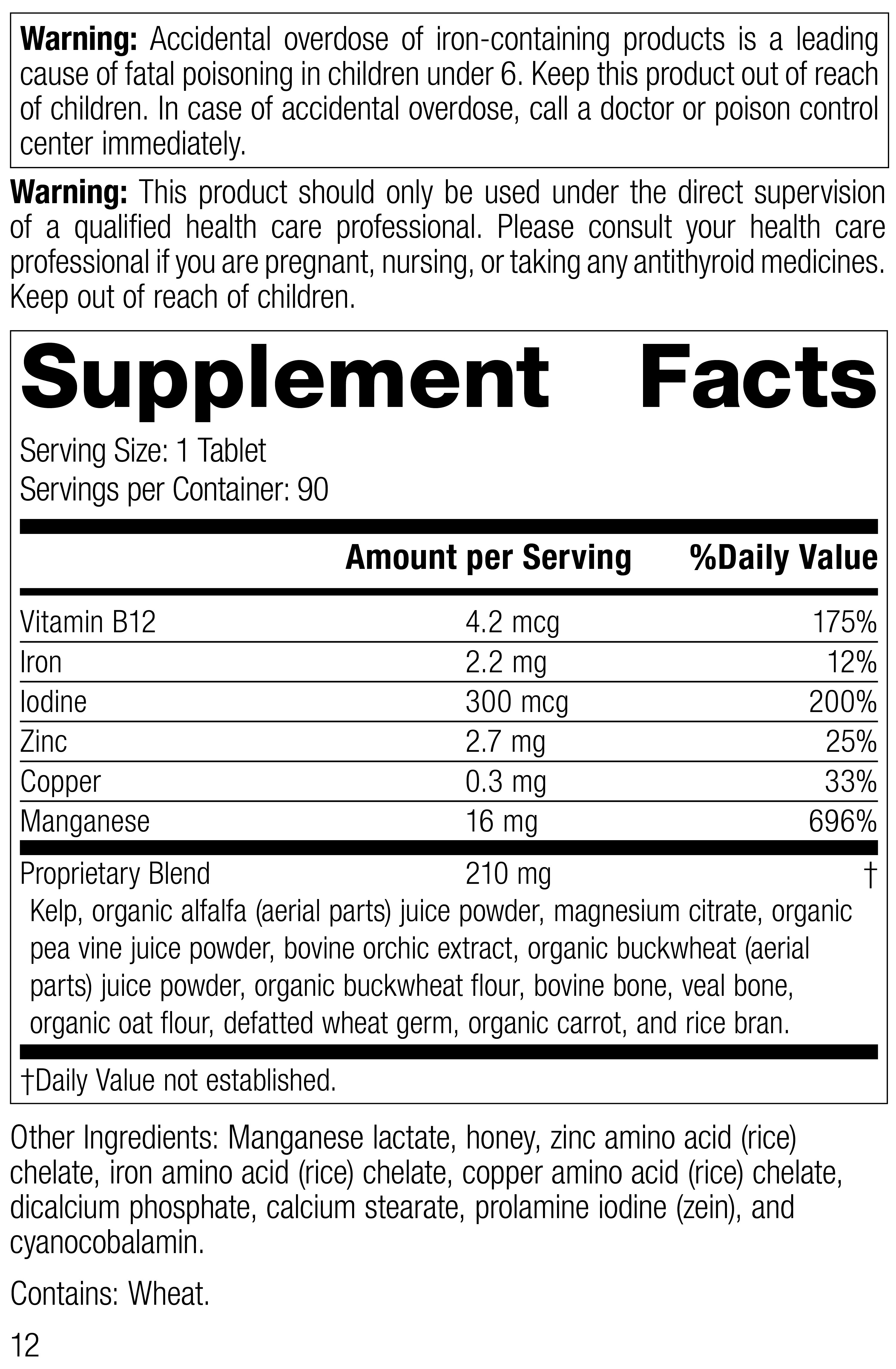 Trace Minerals-B12™, 90 Tablets Trace Minerals-B12 R11 90 Tablets Label Image