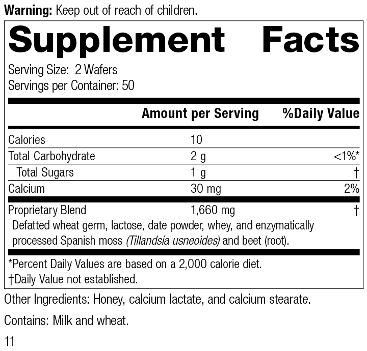 Zymex® Wafers, 100 Wafers Zymex Wafers, Rev 11 Supplement Facts