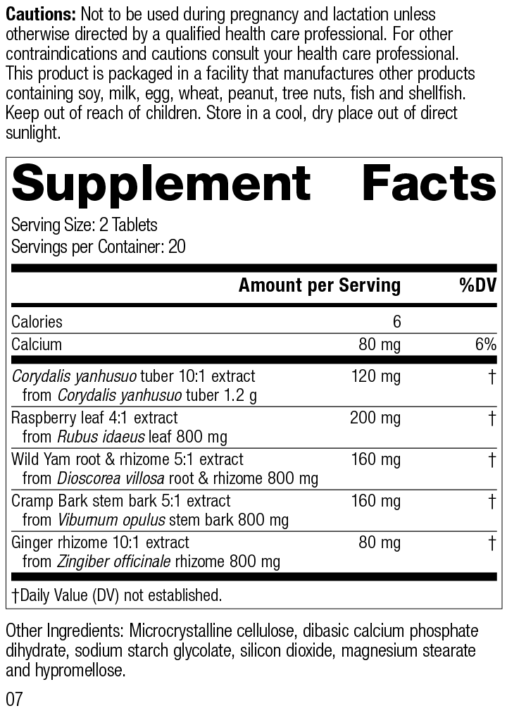 Cramplex, 40 Tablets Cramplex, 40 Tablets, Rev 07 Supplement Facts